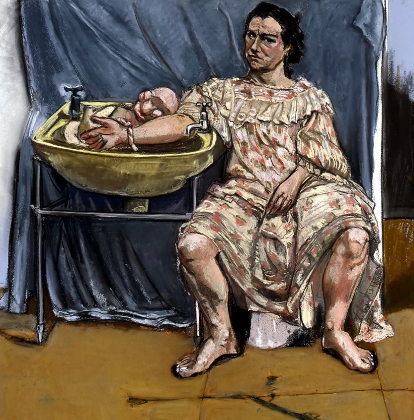 Joven con un feto (Paula Rego, 2005)